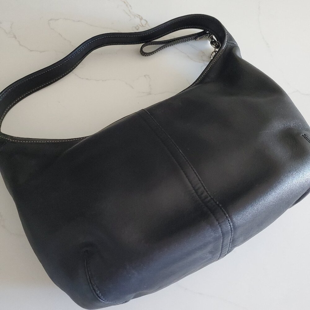 Original Vintage Coach Ergo Black Leather Hobo Shoulder Bag 9219 - Picture 5 of 12
